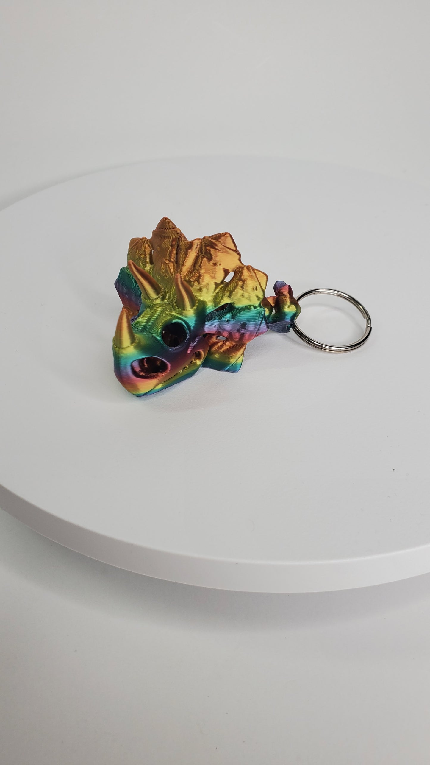 Triceratops Keychain – Articulated Mini Dinosaur Key Ring