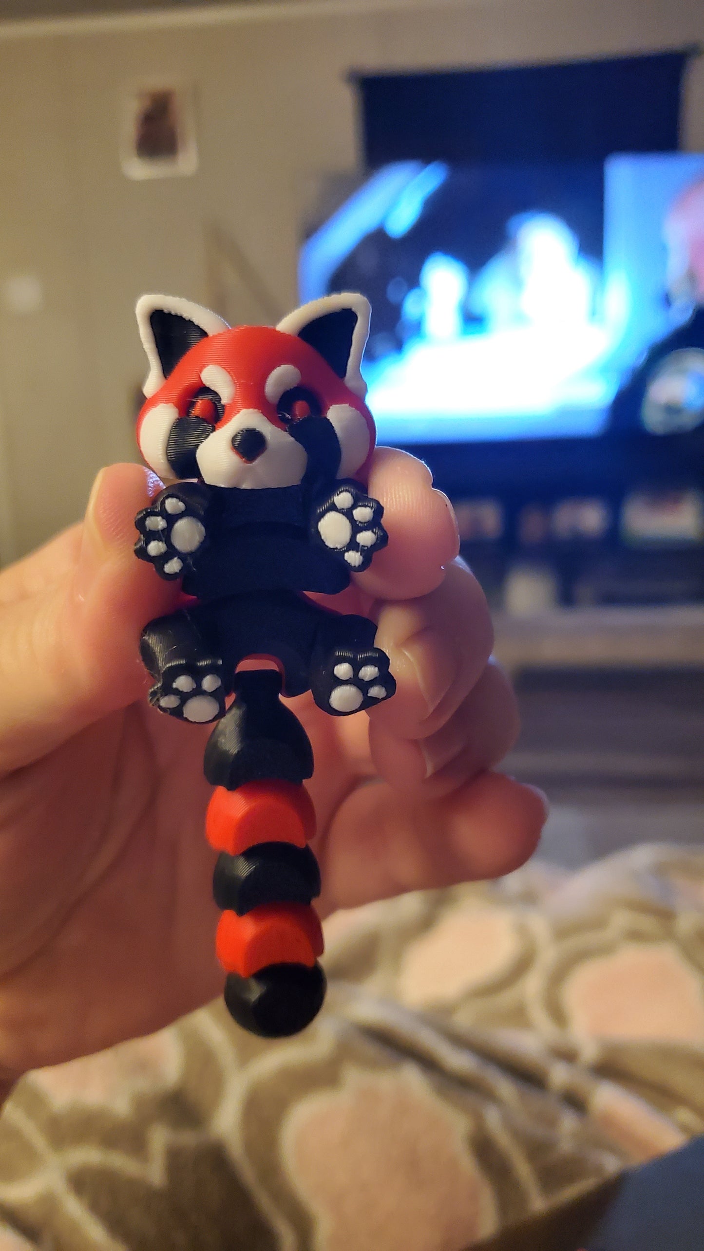 Red Panda with trash can