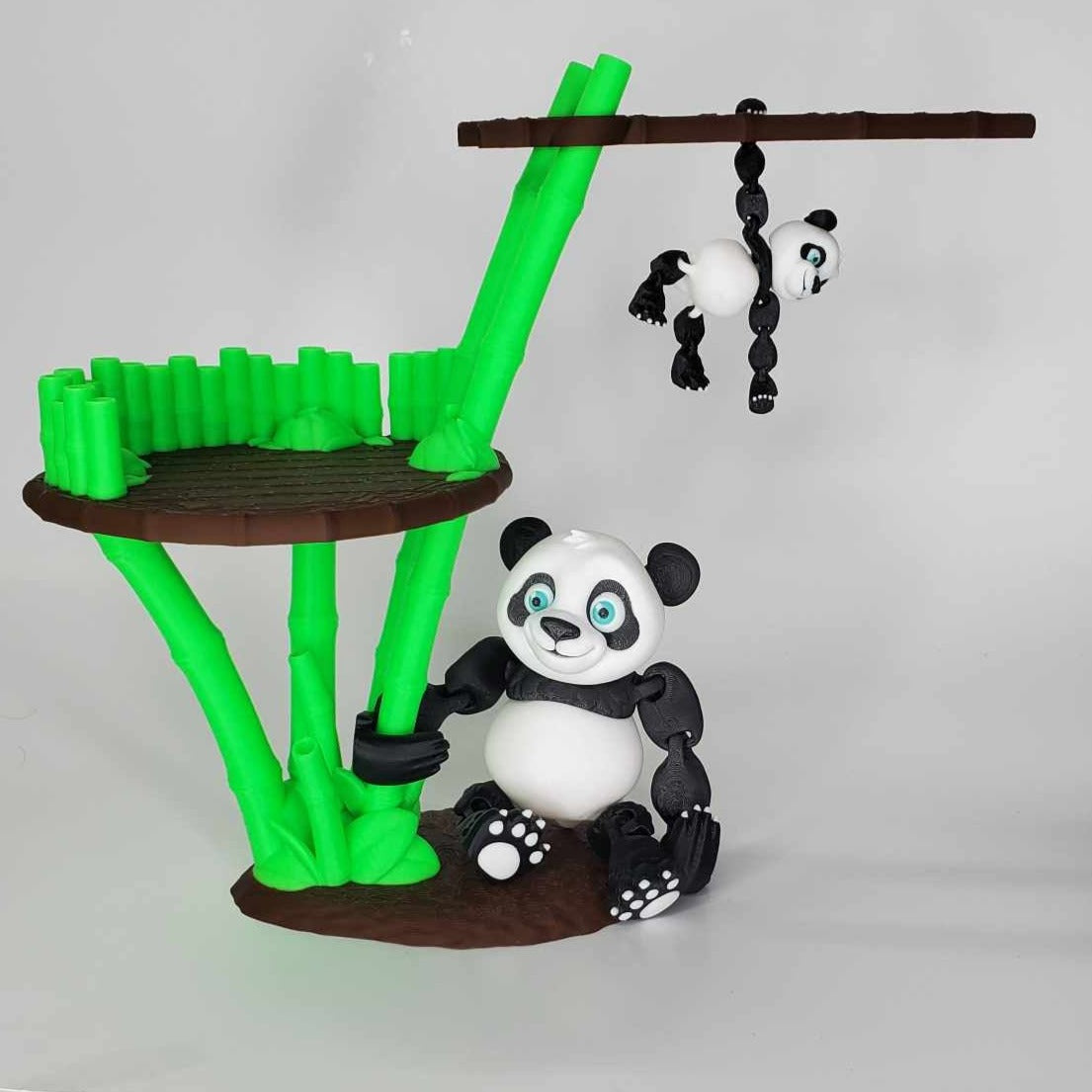 Panda family with stand