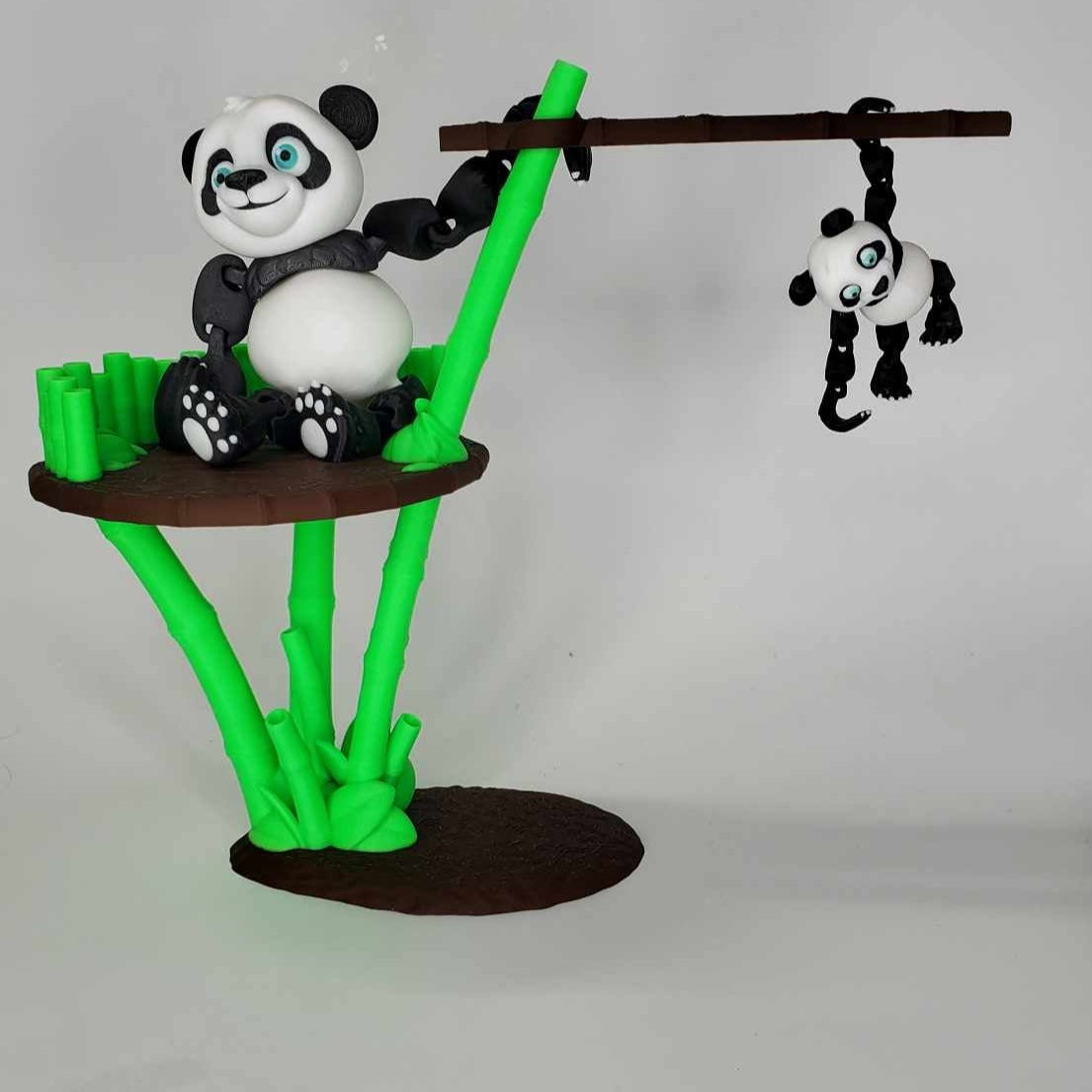 Panda family with stand