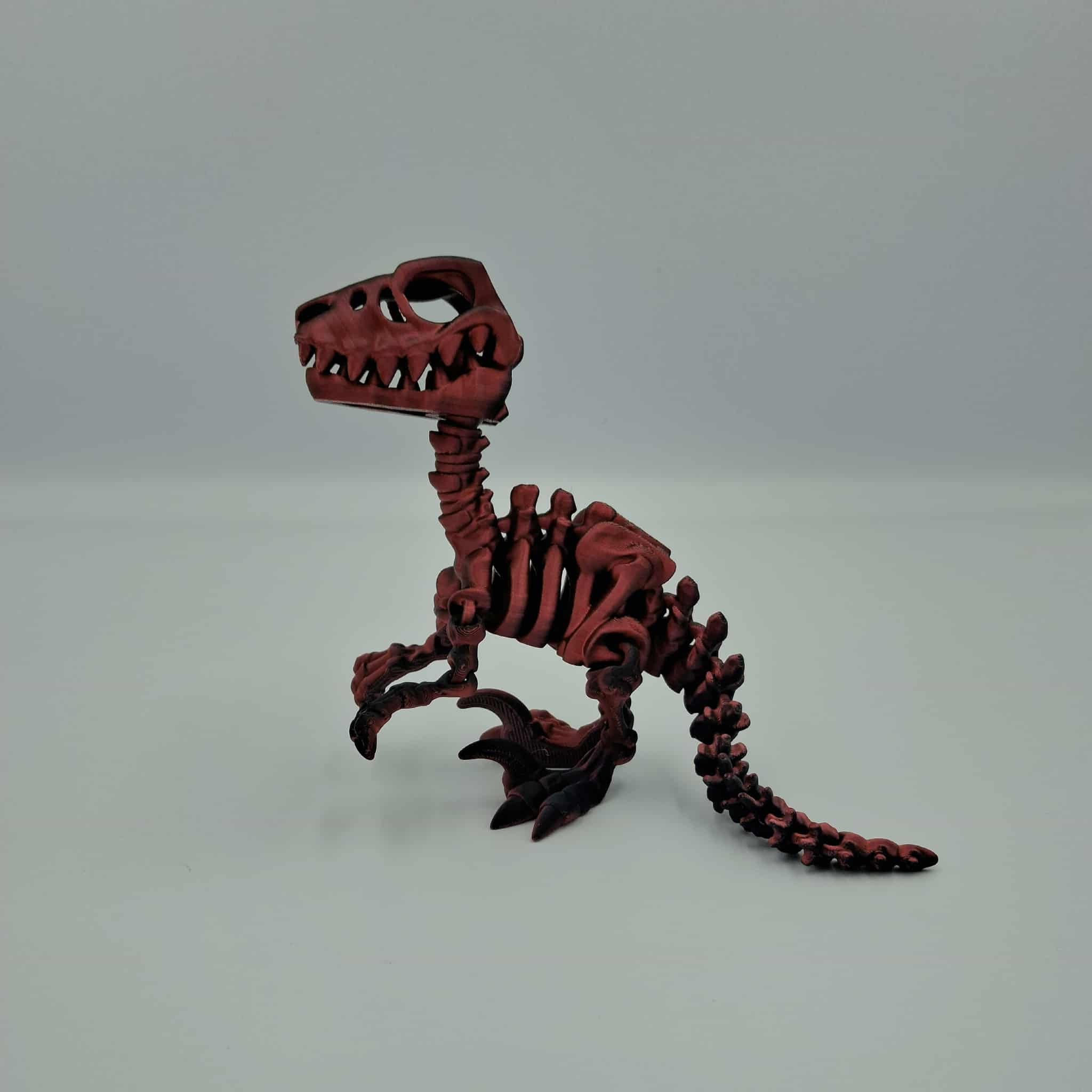 Posable Raptor 3D Printed Articulated Raptor Skeleton – Poseable Dinosaur Figure ...