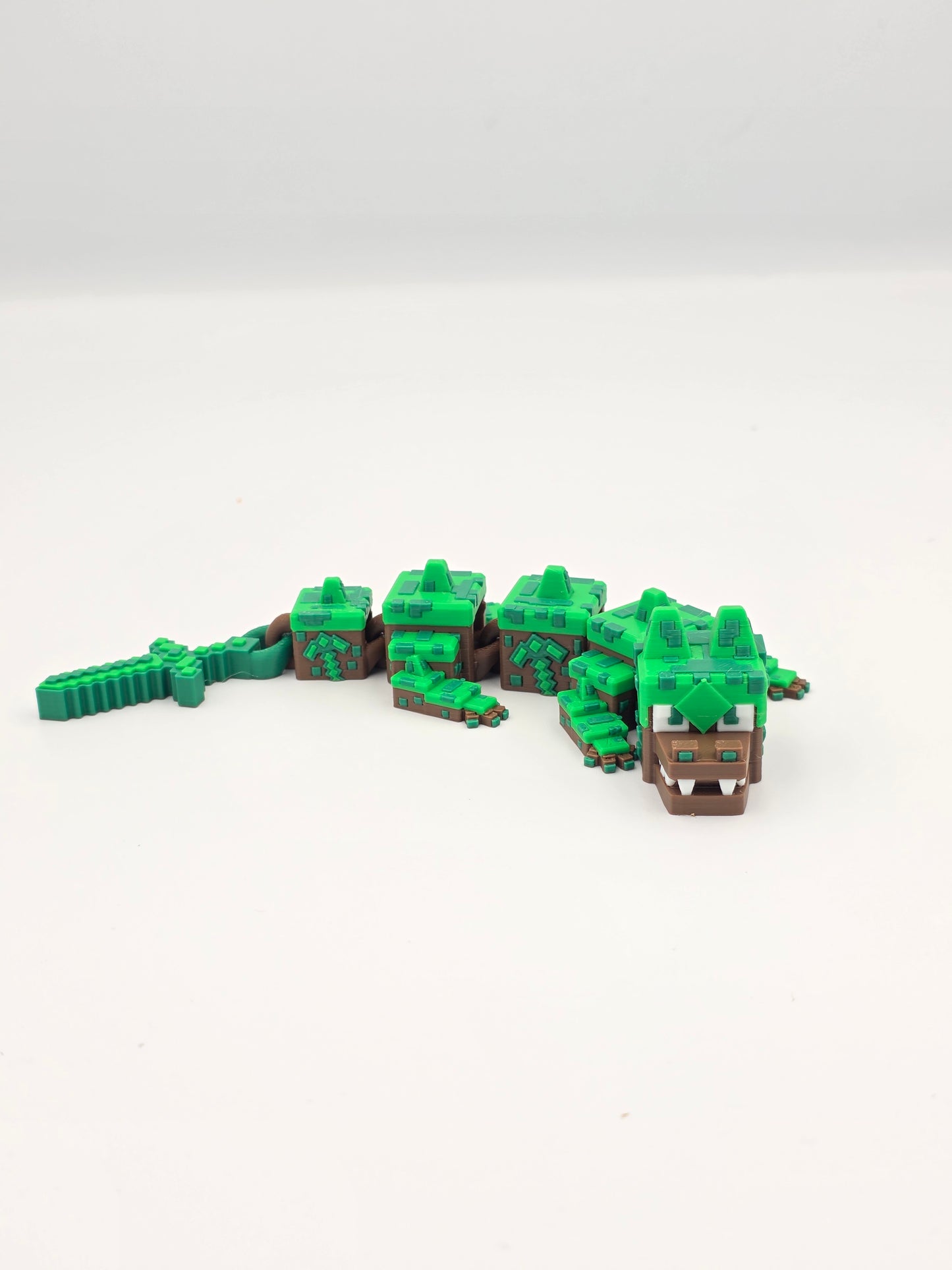 Earth Dragon Articulated Figure – Minecraft Style Flexi Dragon Toy