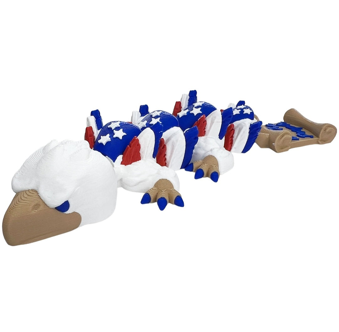 Patriotic Eagle Dragon 3D Printed Articulated Figure | We The People | 4th of July | America 250th Anniversary Collectible