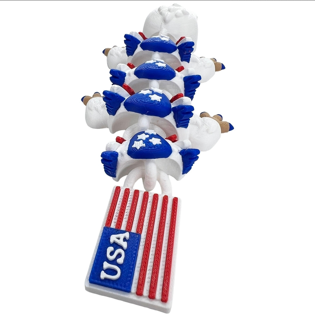 Patriotic Eagle Dragon 3D Printed Articulated Figure | We The People | 4th of July | America 250th Anniversary Collectible