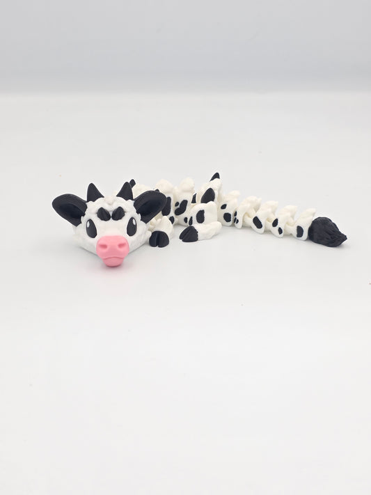 Cow Dragon Articulated Figure – Cute Flexi Farm Dragon Collectible