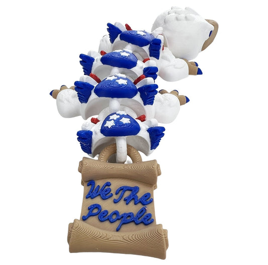Patriotic Eagle Dragon 3D Printed Articulated Figure | We The People | 4th of July | America 250th Anniversary Collectible